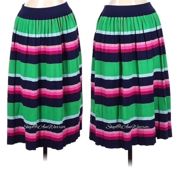 Ted Baker NWT multi stripe pleated knit midi skirt *shop@iamwarrior - Picture 4 of 12